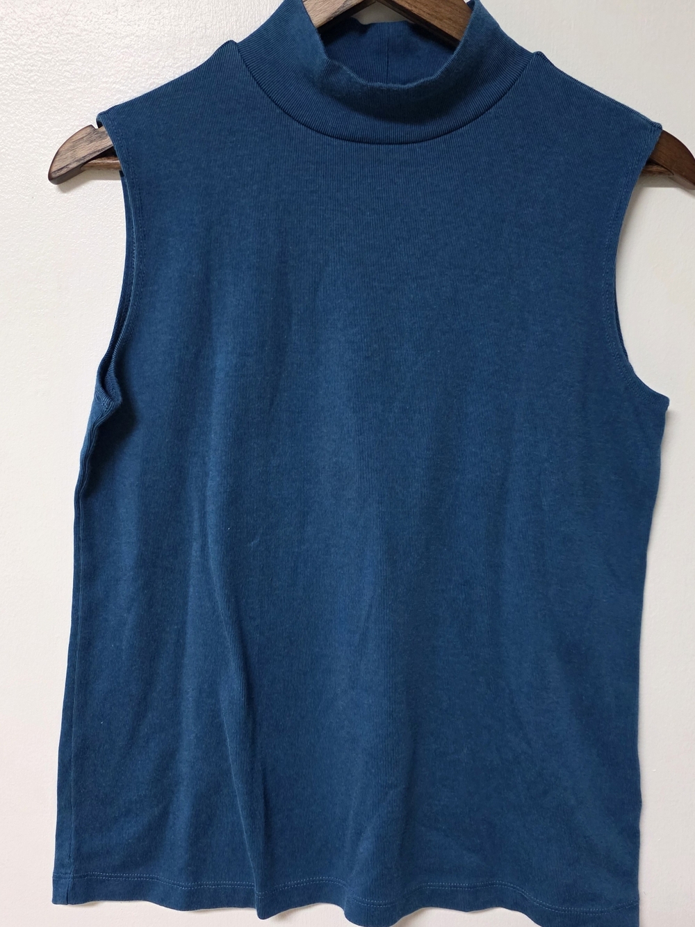 croft & barrow Teal Sleeveless Mock Neck Tank For Women - Picture 4 of 5